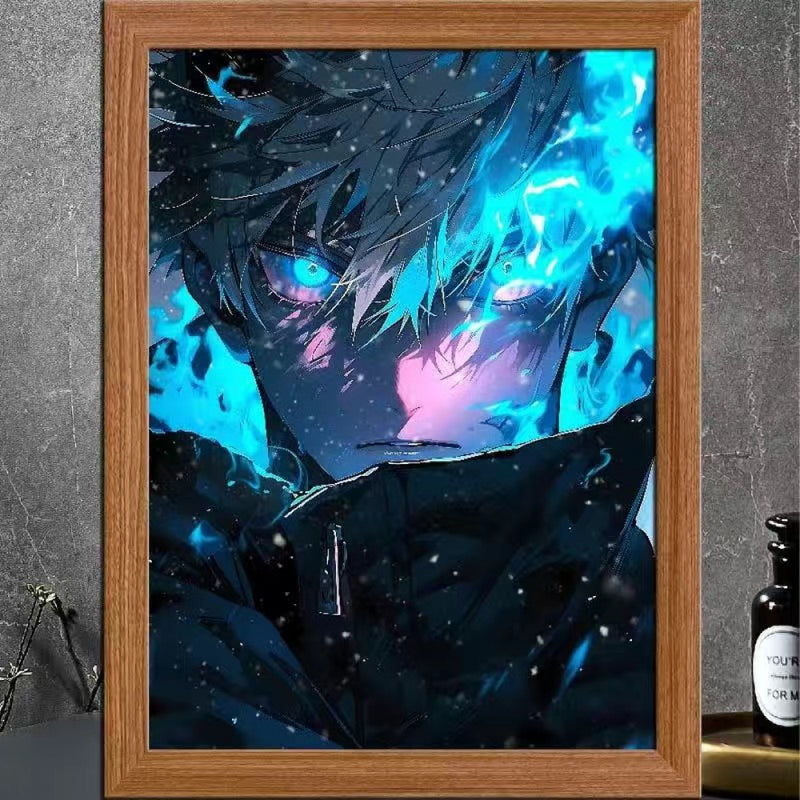 Anime Jujutsu Kaisen LED , Pintura Decoração, Satoru Gojo Figura, Abajur, Quadro Decoração de Casa