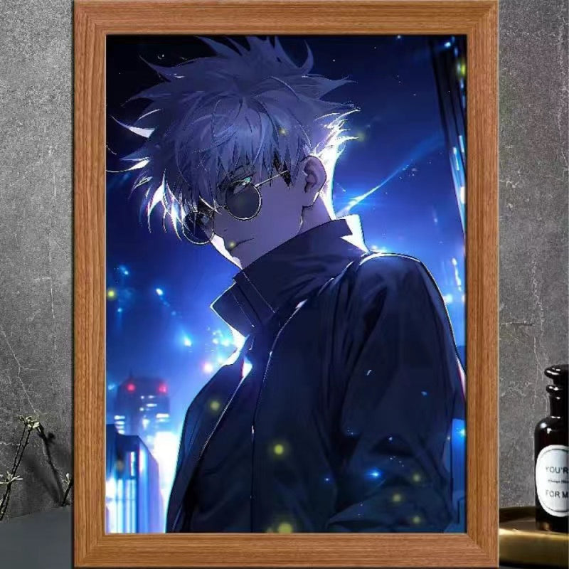 Anime Jujutsu Kaisen LED , Pintura Decoração, Satoru Gojo Figura, Abajur, Quadro Decoração de Casa