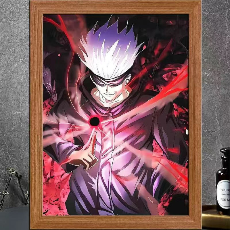 Anime Jujutsu Kaisen LED , Pintura Decoração, Satoru Gojo Figura, Abajur, Quadro Decoração de Casa