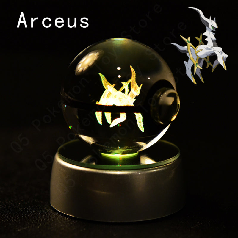 Bola De Cristal Pokemon 3D Toy Snorlax Mewtwo Pikachu Figuras Pokémon LED Light