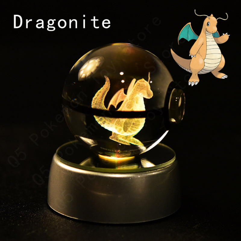 Bola De Cristal Pokemon 3D Toy Snorlax Mewtwo Pikachu Figuras Pokémon LED Light