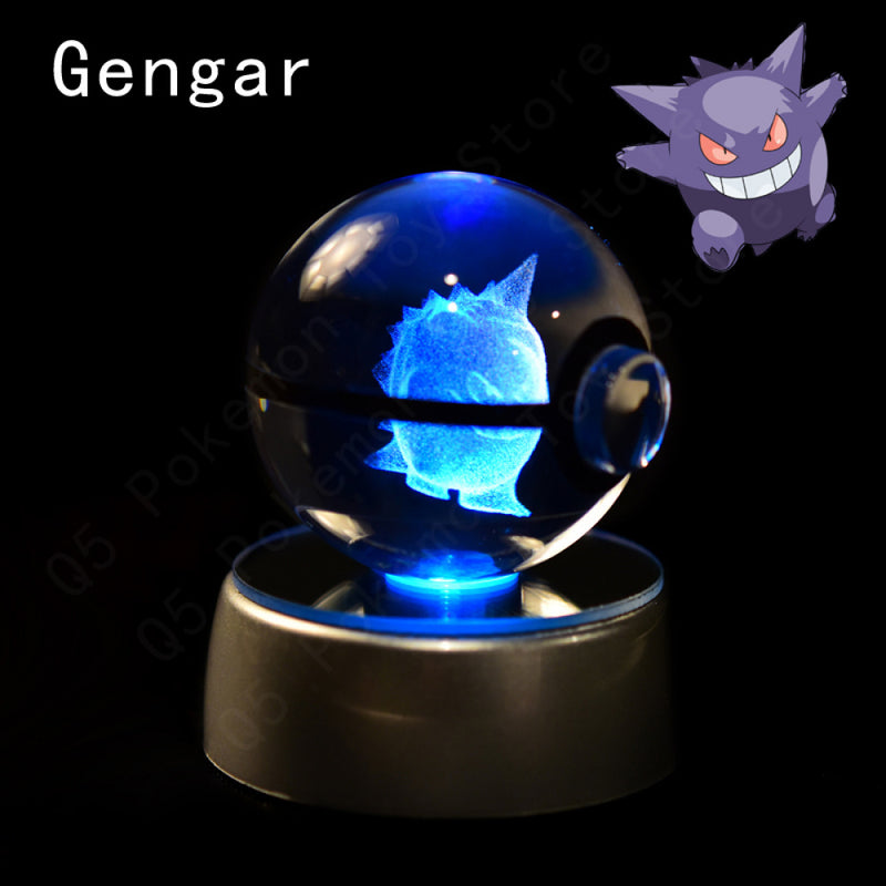 Bola De Cristal Pokemon 3D Toy Snorlax Mewtwo Pikachu Figuras Pokémon LED Light