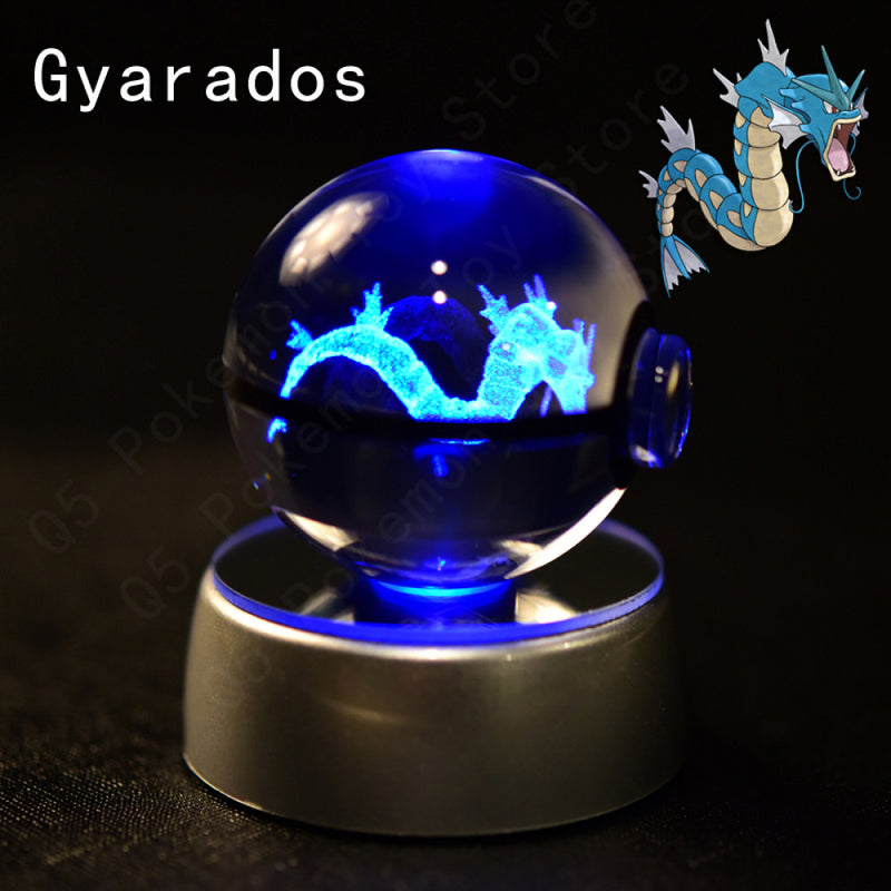 Bola De Cristal Pokemon 3D Toy Snorlax Mewtwo Pikachu Figuras Pokémon LED Light