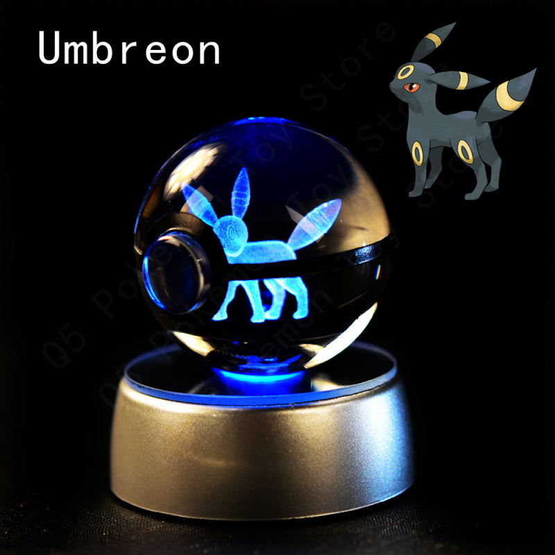 Bola De Cristal Pokemon 3D Toy Snorlax Mewtwo Pikachu Figuras Pokémon LED Light