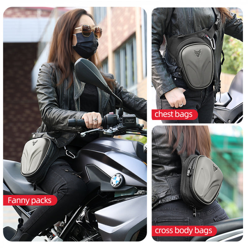 Bolsa de perna para motocicleta, Cinto Bum Bags, Bolsa de cintura masculina é feminina Bolsa lateral de moto