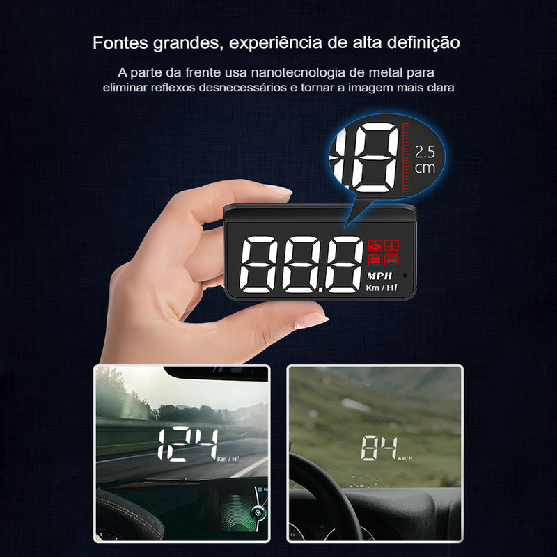 Carro OBD2 HUD Head Up Display, projetor de pára-brisa, velocímetro, medidor a bordo, computador, digital, eletrônico, a