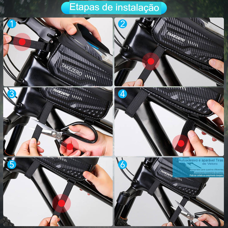 ESLNF-Waterproof Hard Shell Phone Bag, Cycling Bag, Handlebar Bag, Grande Capacidade, Touchscreen Compatível, Acessórios