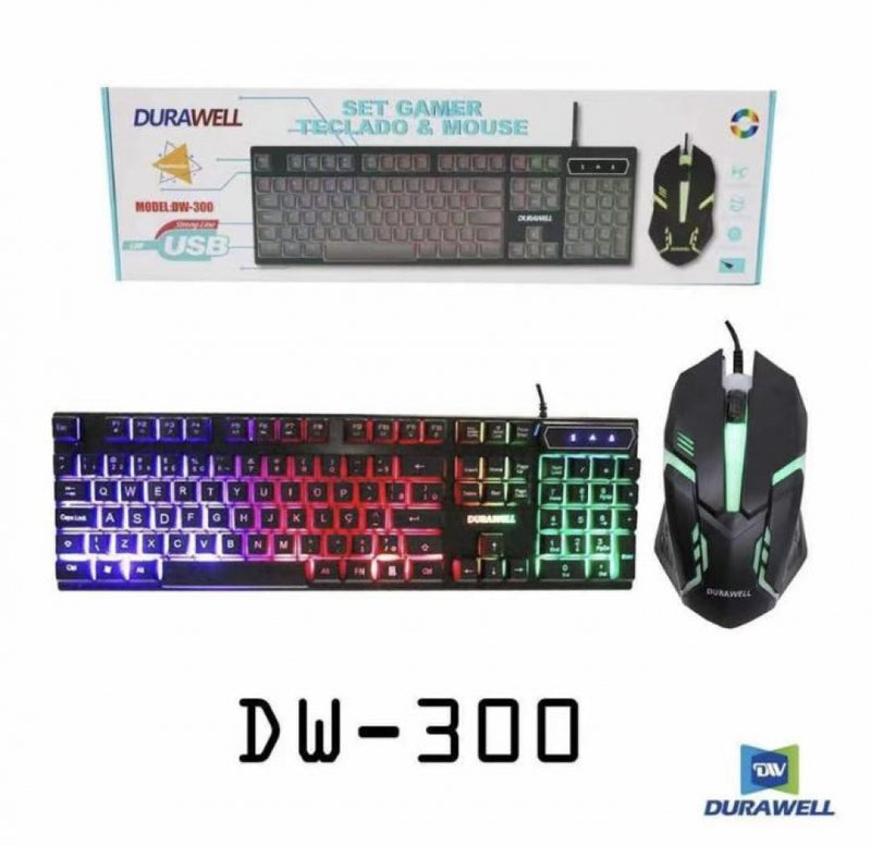 Kit Teclado Semi Mecânico + Mouse Gamer Rgb