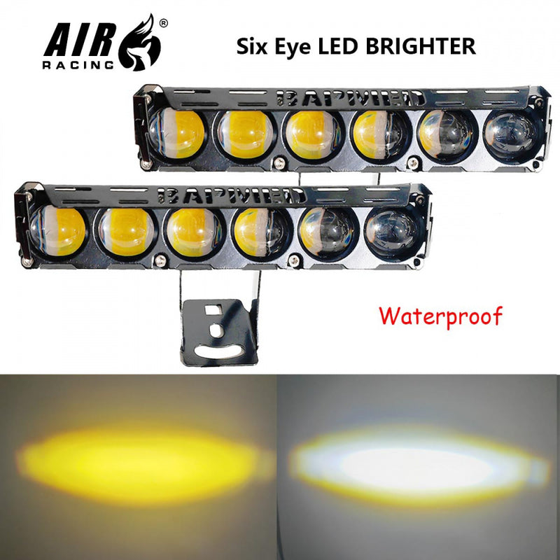 LED Spotlight, Dual Color, Lâmpadas de nevoeiro para carro, caminhões, motocicletas, luz de condução, 6 Lens, 12V, 24V