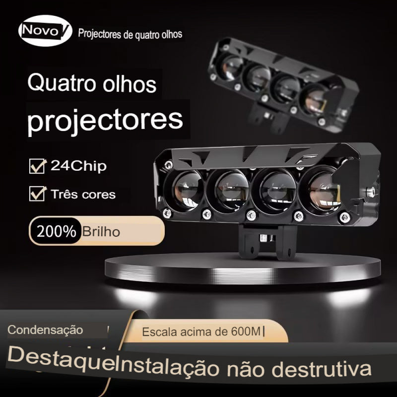 LED Spotlight, Dual Color, Lâmpadas de nevoeiro para carro, caminhões, motocicletas, luz de condução, 6 Lens, 12V, 24V