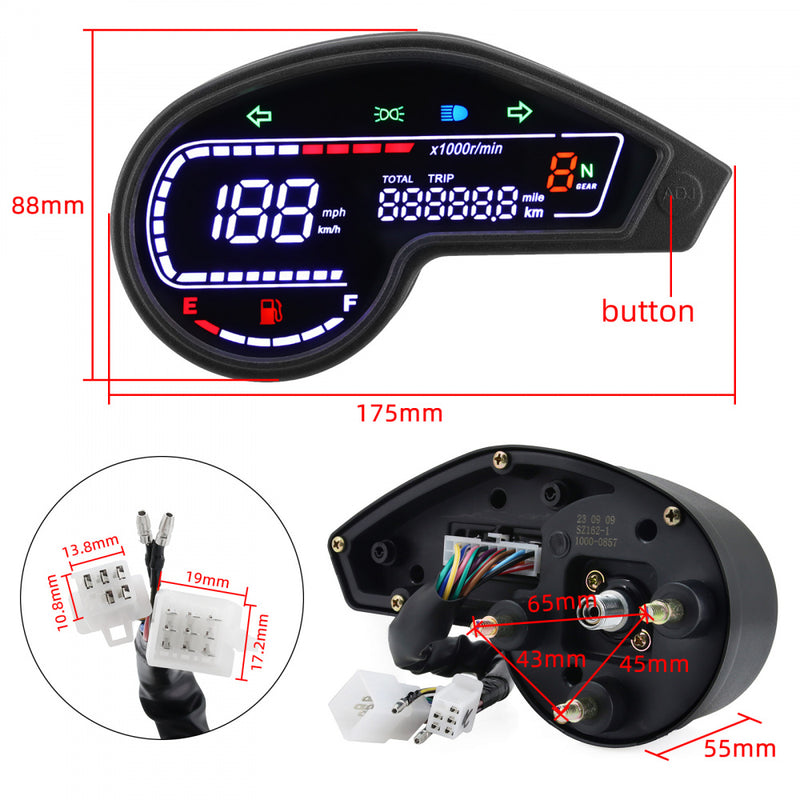 Motocicleta Painel Digital LED odômetro, velocímetro, tacômetro, XR150, GY200, Brasil Honda NXR150 NXR125 Bros 2003-2014