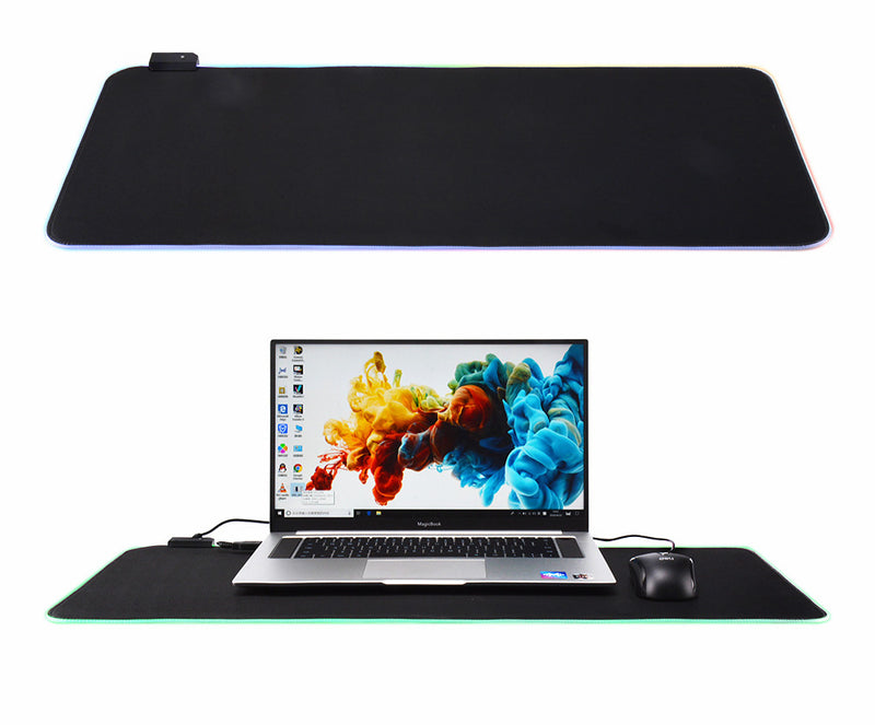 Mouse Pad Gamer Iluminado Rgb Led 80x30cm Preto 10 Cores