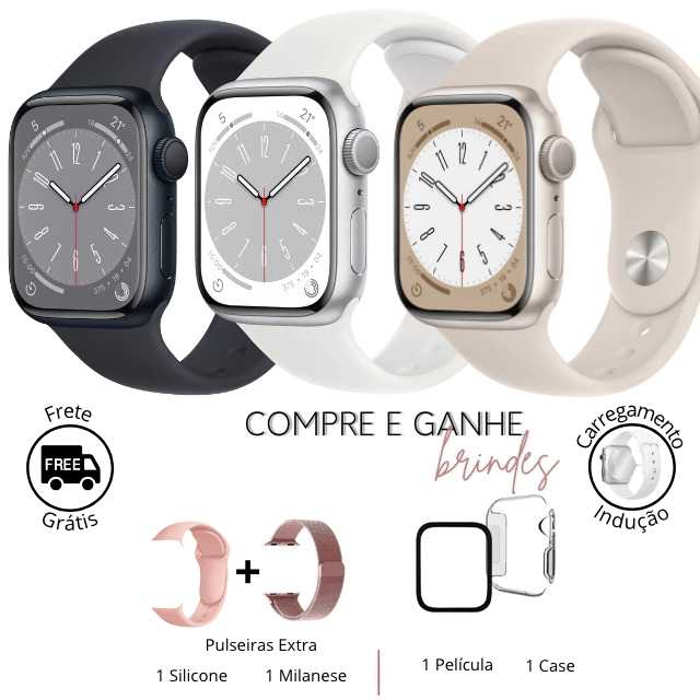 SmartWatch W28 PRO Series 8 + Brindes + Frete