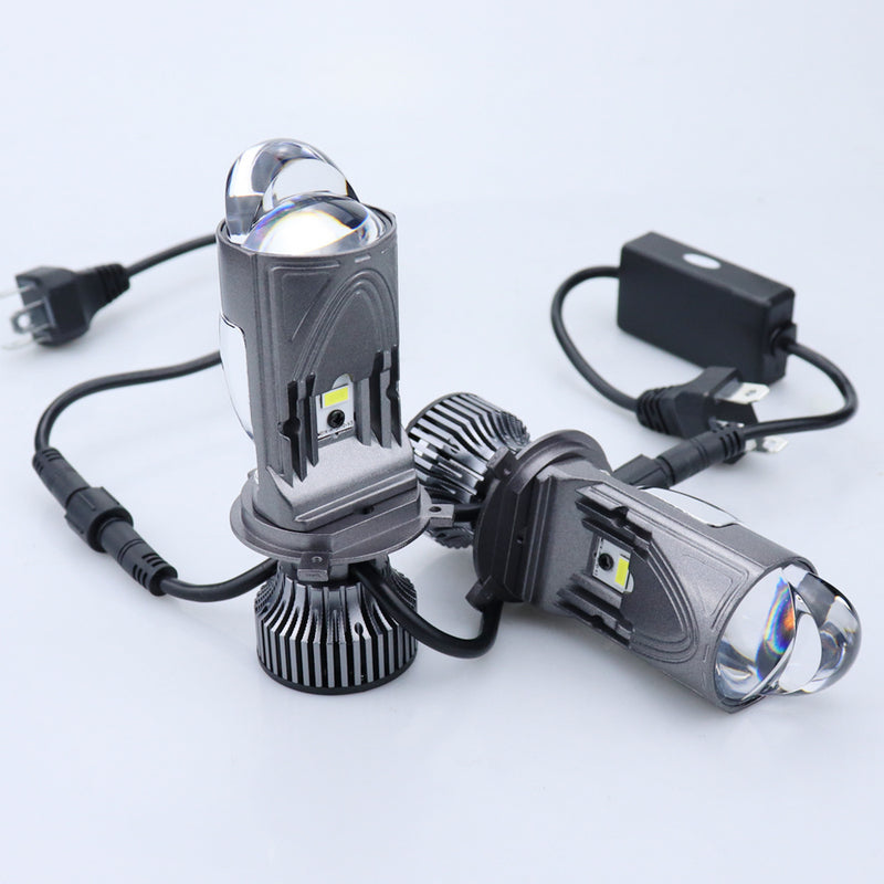 Super farol kit lâmpada, projetor H4 LED, mini lente, feixe alto, feixe baixo, 30000LM, 6000K, ventilador turbo, lâmpad